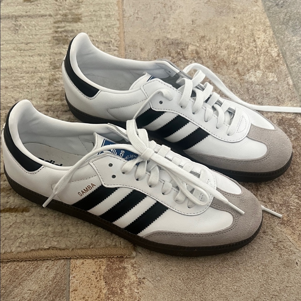 Adidas Samba White, Black, and Gray Sneakers